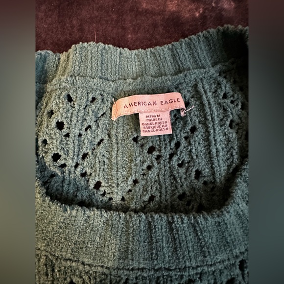 Women's Green crop Knit Sweater American Eagle - Picture 3 of 4